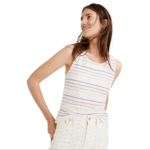 NWT Texture & Thread Rainbow-Stitch Smocked Tank - Picture 1 of 6